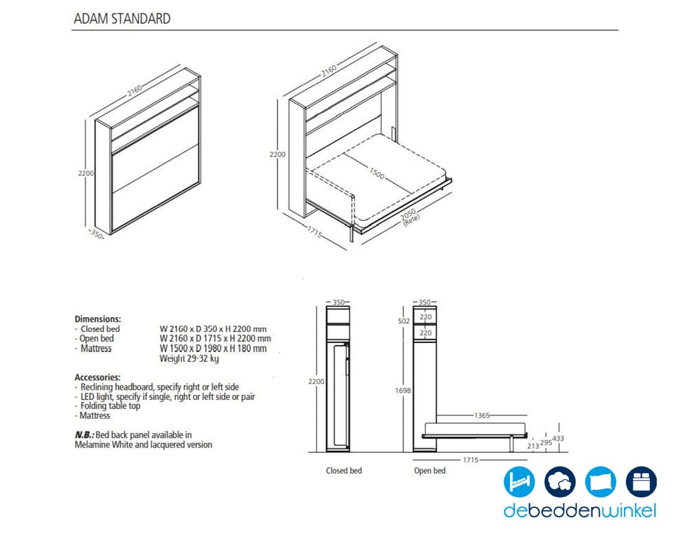opklapbed bedkast clei adam de beddenwinkel schijndel